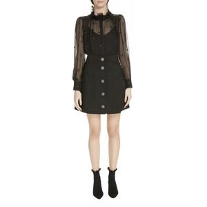 KATE SPADE NEW YORK Crystal Embellishments Flower Gems‎ Mini Skirt Size 6 Black